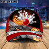 BlueJoses Bowling Flame Grey Smoke Pattern Premium Personalized Name Cap