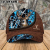 BlueJose Deer Hunting Leather Zip Pattern Personalized Name Cap