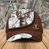 BlueJose Deer Hunting Leather Zip Pattern Personalized Name Cap