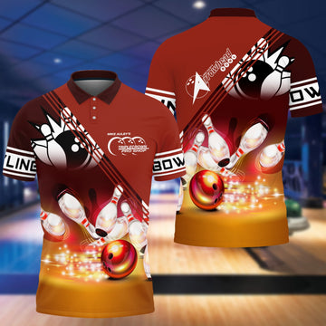 BlueJoses Red Bowling Ball Crashing into the Pins Personalized Name 3D Shirt for Tom Taylor