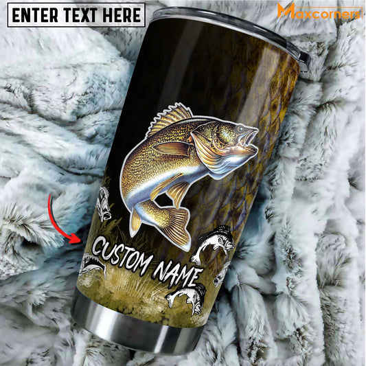 BlueJose Walleye Fishing Personalized Name Tumbler