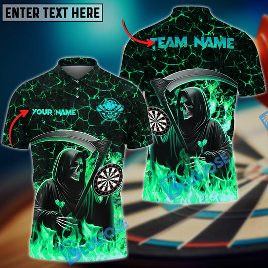 BlueJose Darts Hell Reaper Personalized Name, Team Name 3D Shirt (4 Colors)