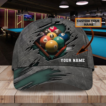 BlueJose Billiard Lover Personalized Name 3D Over Printed Cap