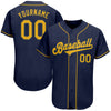 BlueJose Custom Navy Gold Authentic Baseball Jersey