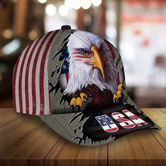 BlueJose The Unique Usa Eagle 3D Cap Cracked Personalized