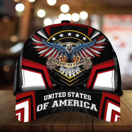 BlueJose Premium Unique United States Of America Eagle Patriotic Cap Multicolor Personalized