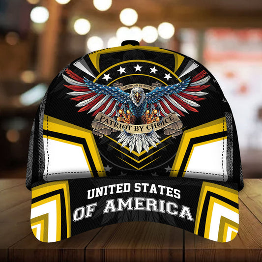 BlueJose Premium Unique United States Of America Eagle Patriotic Cap Multicolor Personalized