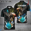 BlueJoses Bowling And Pins Dragon And Wolf Multicolor Customized Name 3D Shirt ( 4 Colors )