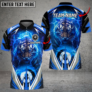 BlueJose Billiards 8 Ball Thunder Tiger Personalized Name, Team Name Shirt