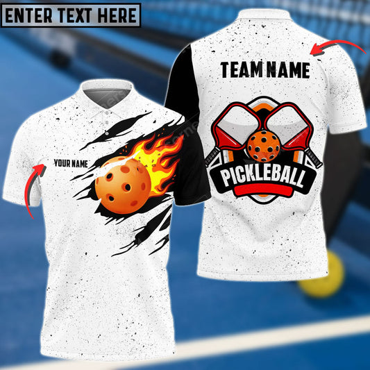 BlueJose Pickleball White Black Personalized Name, Team Name Unisex Shirt