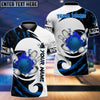 BlueJoses Bowling And Pins Water Paint Color Customized Name 3D Shirt (4 Colors)