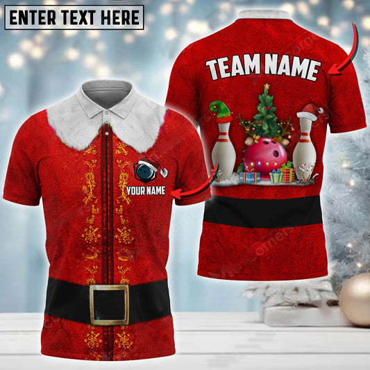 BlueJose Bowling Christmas Elf Personalized Shirt (2 Colors)