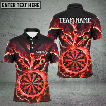 BlueJose Darts Lightning Smoke Fire Flame Personalized Name, Team Name 3D Shirt (4 Colors)