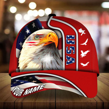 BlueJose Premium Usa Eagle, Patriot Multicolor 3D Hat Personalized