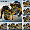 Bluejose Fishing Yellow Rustic Camouflage Custom Name & Team Name 3D Shirts (12 Breeds)
