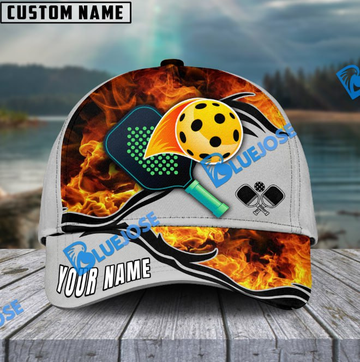 BlueJose Pickleball Flame Personalized 3D Cap