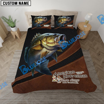 BlueJose Bass Fishing Black Brown Personalized Bedding Set For Vance