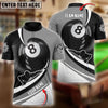 BlueJose Billiards Ball 8 Player Gray Personalized Name, Team Name 3D Shirt