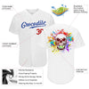 BlueJose Custom White Royal-Red Authentic Skull Fashion Baseball Jersey