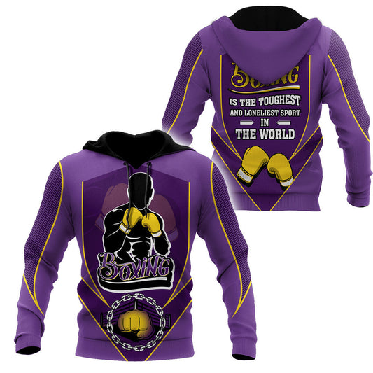 BlueJose Boxing Purple 3D Hoodie