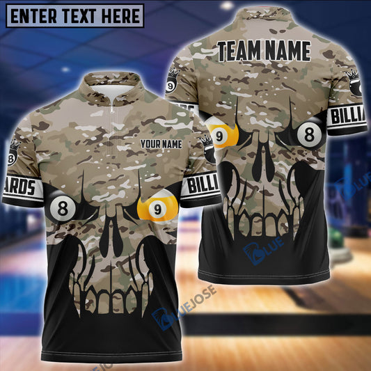 BlueJose Camo Skull Billiards Personalized Shirt