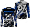 BlueJose Blue Custom Motocross Dirt Bike Racing 3D Shirt