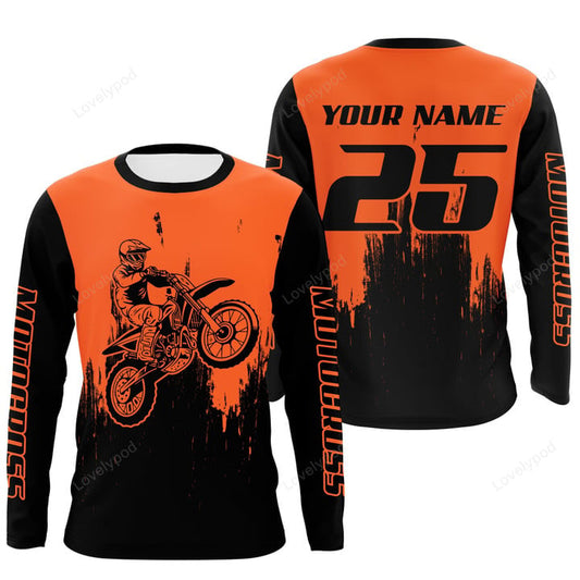 BlueJose Personalized Orange Downhill Skull Racing 3D Shirt