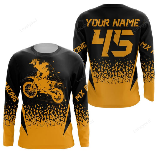 BlueJose Orange Custom Dirt Bike Motocross Racing Off-Road 3D Shirt