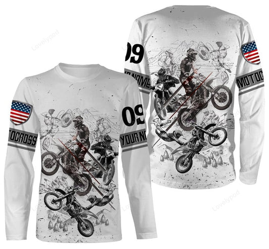 BlueJose Custom Motocross Dirt Bike Shirt Red 3D Shirt