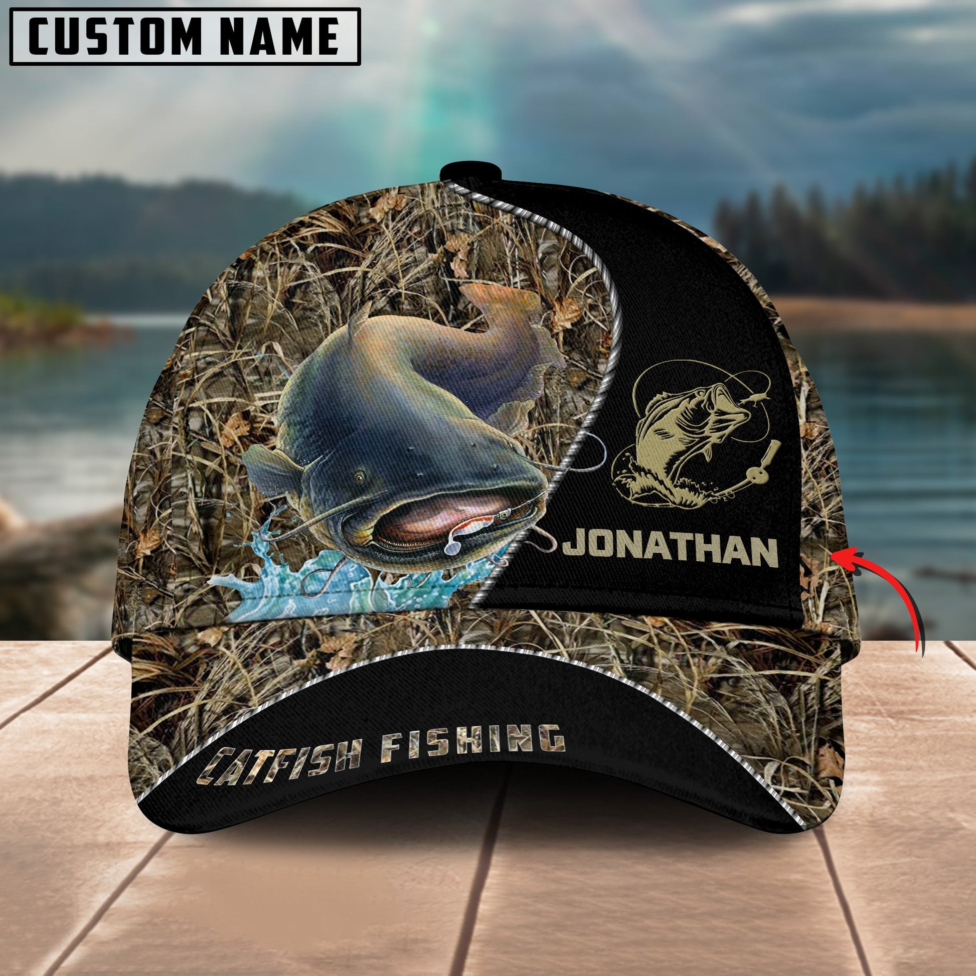 Personalized Trout Fishing Cap with custom Name, Trout Fishing