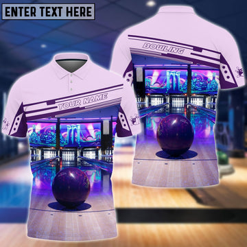 BlueJoses Purple Bowling Ball Personalized Name 3D Shirt