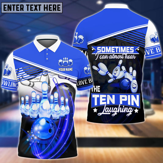 BlueJoses The Blue Bowling Ball Crashing The Pins Pattern Personalized Name 3D Shirt