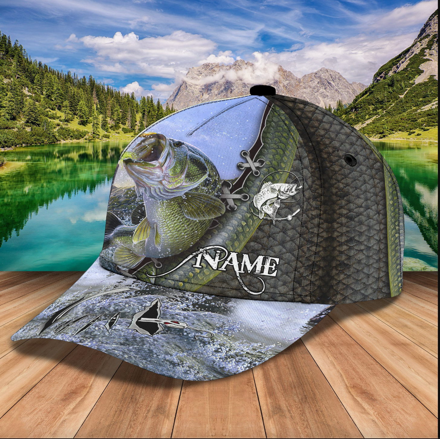 Stream Personalized custom name fishing silver pattern classic cap by Xuân  Phúc Nguyễn